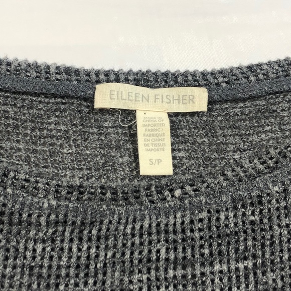 Eileen Fisher Gray Open Waffle Knit Tunic Top S - Picture 9 of 9